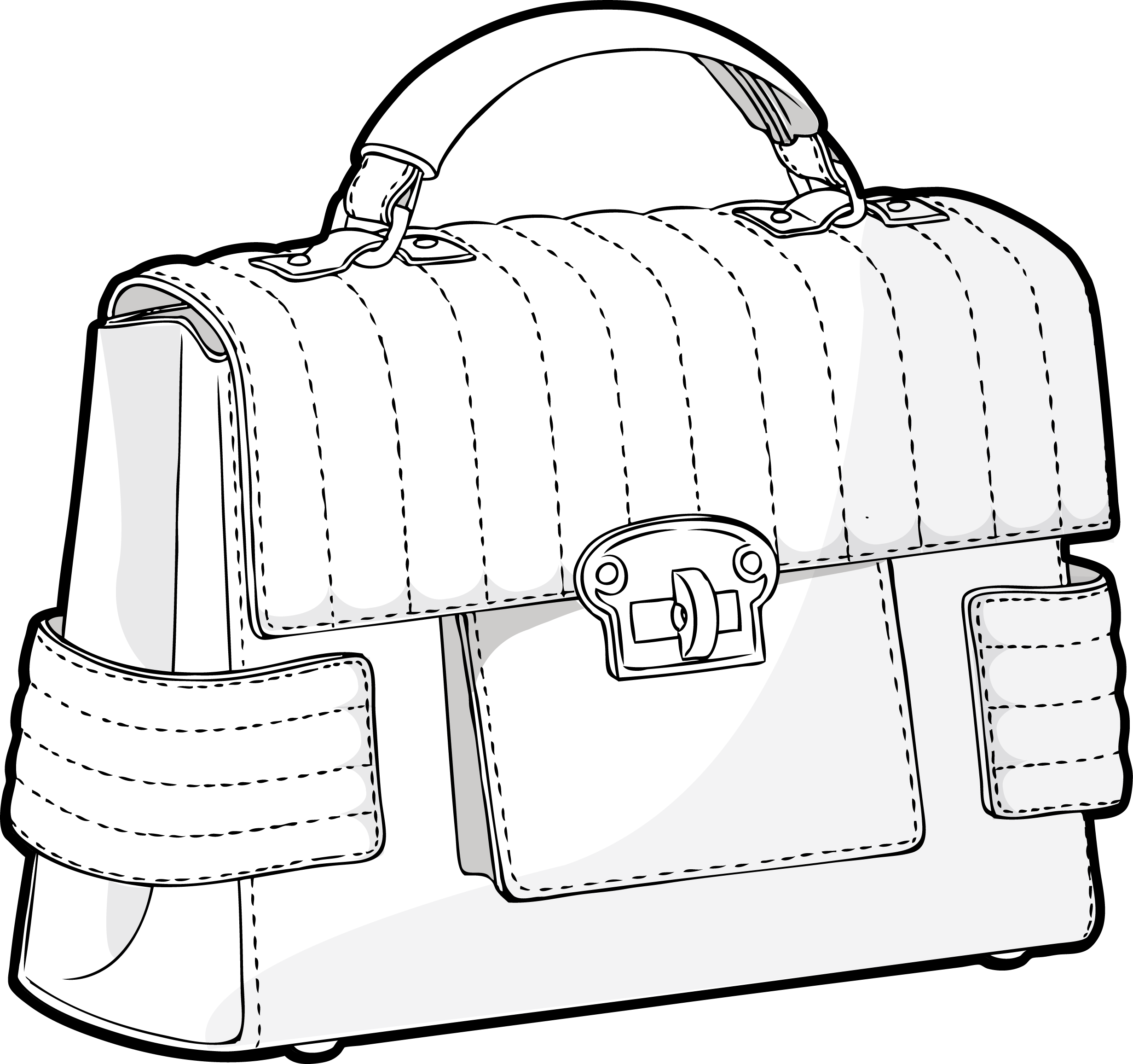 Padding Bag / Nani Coldine In Zusammenarbeit Mit Dmi - Bags Line Art (2462x2311), Png Download