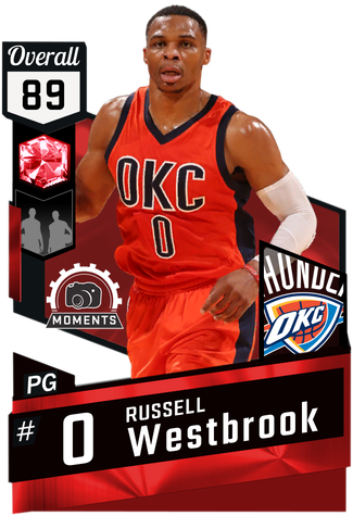Russell Westbrook Against The Magic On November 13th - 2k17 Russell Westbrook Card (325x475), Png Download