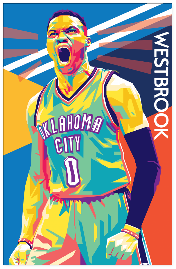 Russell Westbrook Pop Art Poster - Russell Westbrook Pop Art (1024x1024), Png Download