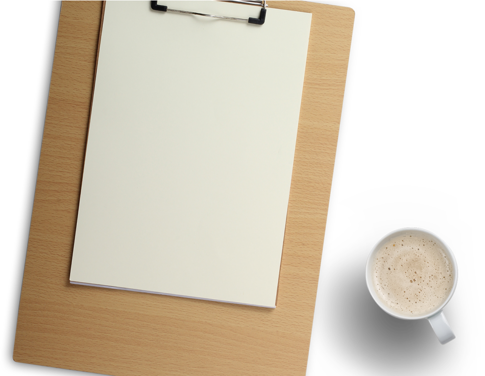 Wood Clipboard And Coffee Cup Png Image - Coffee Cup (1024x768), Png Download