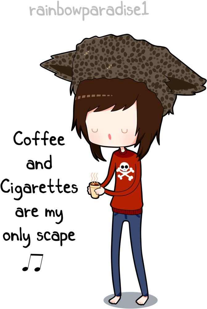 One Of Them, Coffee And Cigarettes, An Upbeat, Happy, - Never Shout Never Dibujos (752x1062), Png Download