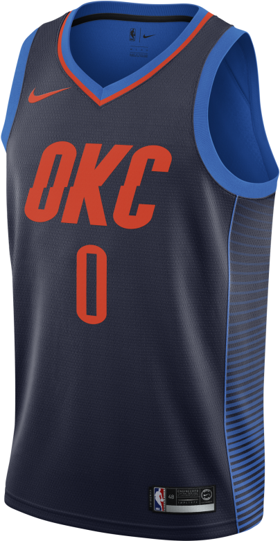 Nike Nba Statement Edition Swingman Jersey - Okc Thunder Jersey Navy (560x560), Png Download