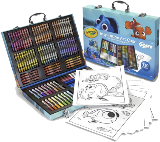 Crayola Inspiration Art Case Markers And Crayons Disney - Crayola Finding Dory Art Kit (640x567), Png Download