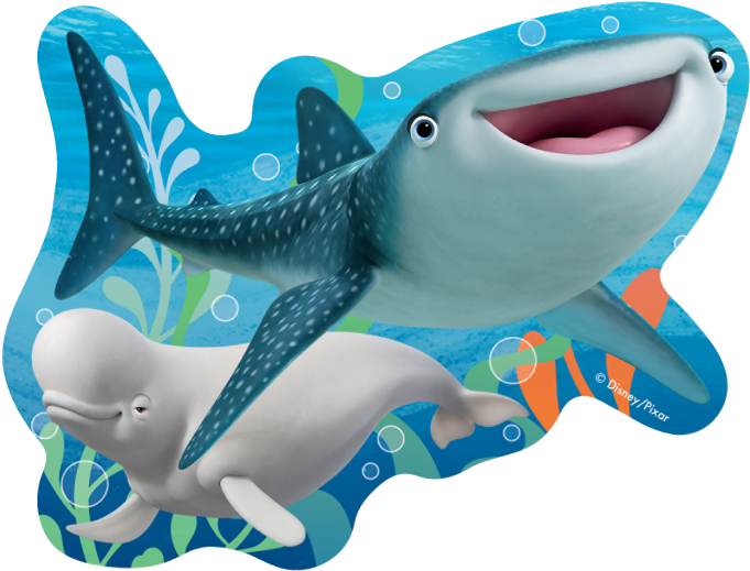 Disney - Jumbo Finding Dory 4 In 1 Shaped Jigsaw Puzzles (799x556), Png Download