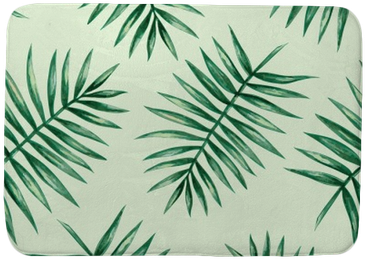 Watercolor Tropical Palm Leaves Seamless Pattern - - Utdoor Kissenhülle Foliage, 60 X 60 Cm (400x400), Png Download