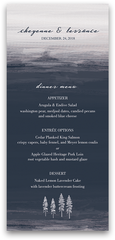 Modern Navy Blue Minimalist Custom Wedding Menu - Navy Blue (900x900), Png Download
