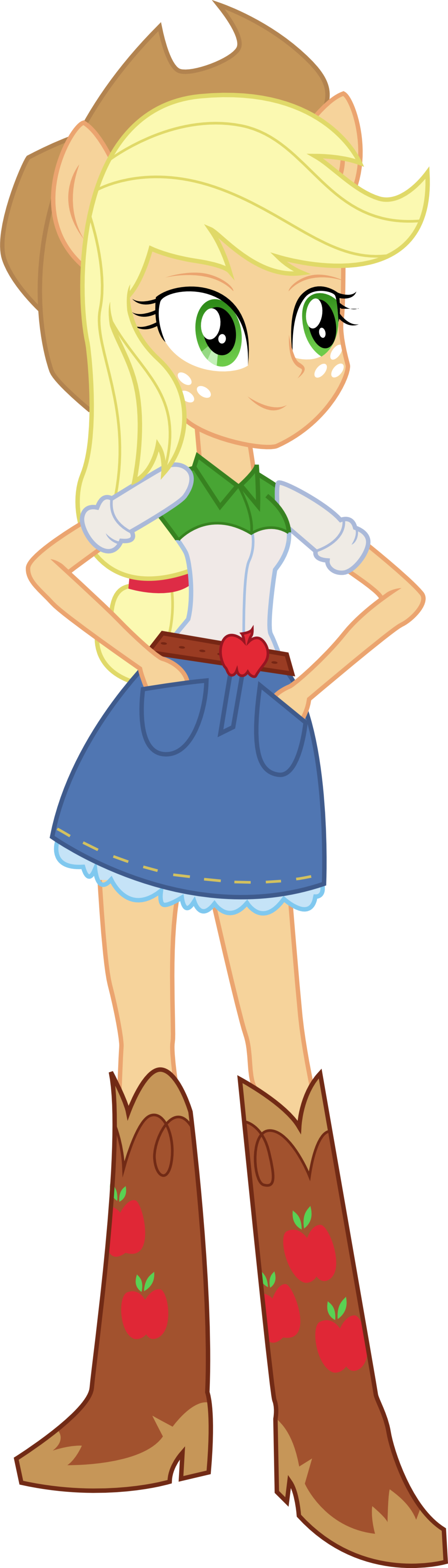 Equestria Girls Applejack By Theshadowstone-d76b68u - My Little Pony Equestria Applejack (1024x3584), Png Download