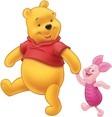 Pooh Pigletholdhandswiniiw - Winnie The Pooh With Balloon (420x428), Png Download