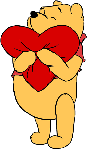 Winnie The Pooh With A Heart (375x628), Png Download