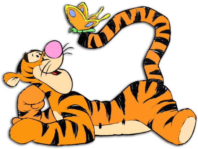 Winnie The Pooh Tigger And Butterfly, Tigger Winnie - Tigger Winnie The Pooh Gang (668x516), Png Download