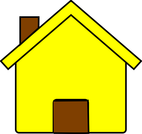 Yellow House Clip Art At Clker - Home Photo Frame Clipart (600x567), Png Download