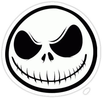 Quot Jack Skellington Tee Quot Stickers By Cara Ford - Nightmare Before Christmas Jack Head (375x360), Png Download