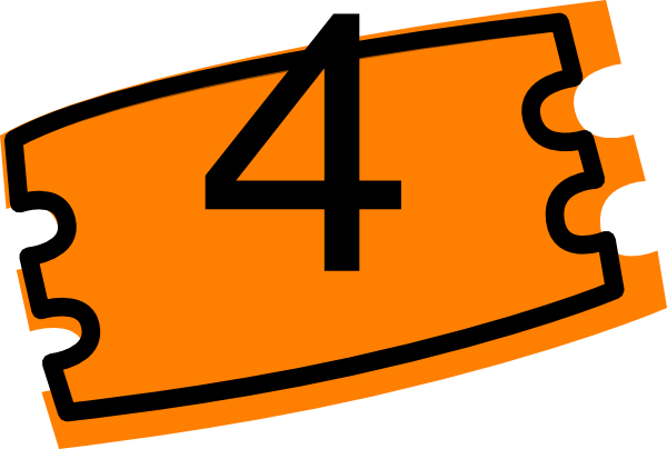 4 Ticket Clip Art - 4 Tickets Clip Art (600x404), Png Download