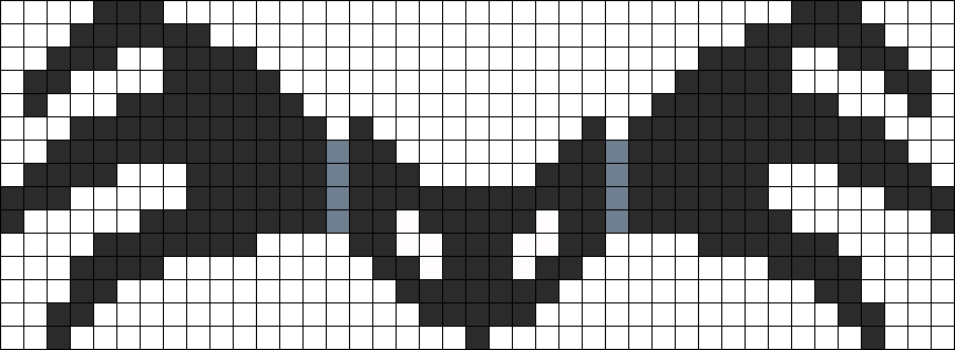 Jack Skellington Bow Perler Bead Pattern / Bead Sprite - Jack Skellington Perler Bead Pattern (862x316), Png Download