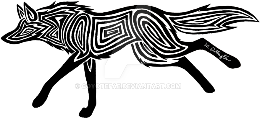 Image Result For Coyote Running Drawing Running Drawing, - Logos Tribal Png (1024x731), Png Download