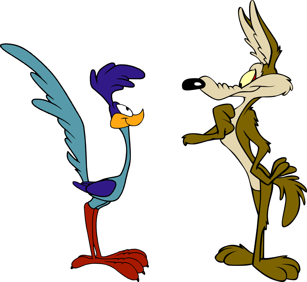The Coyote And Roadrunner - Road Runner And Coyote (1182x1085), Png Download