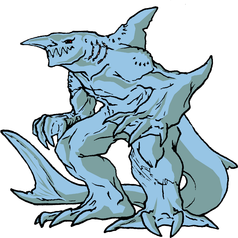 Shark Goblin By Moreeni On Deviantart Vector Library - Shark (850x858), Png Download