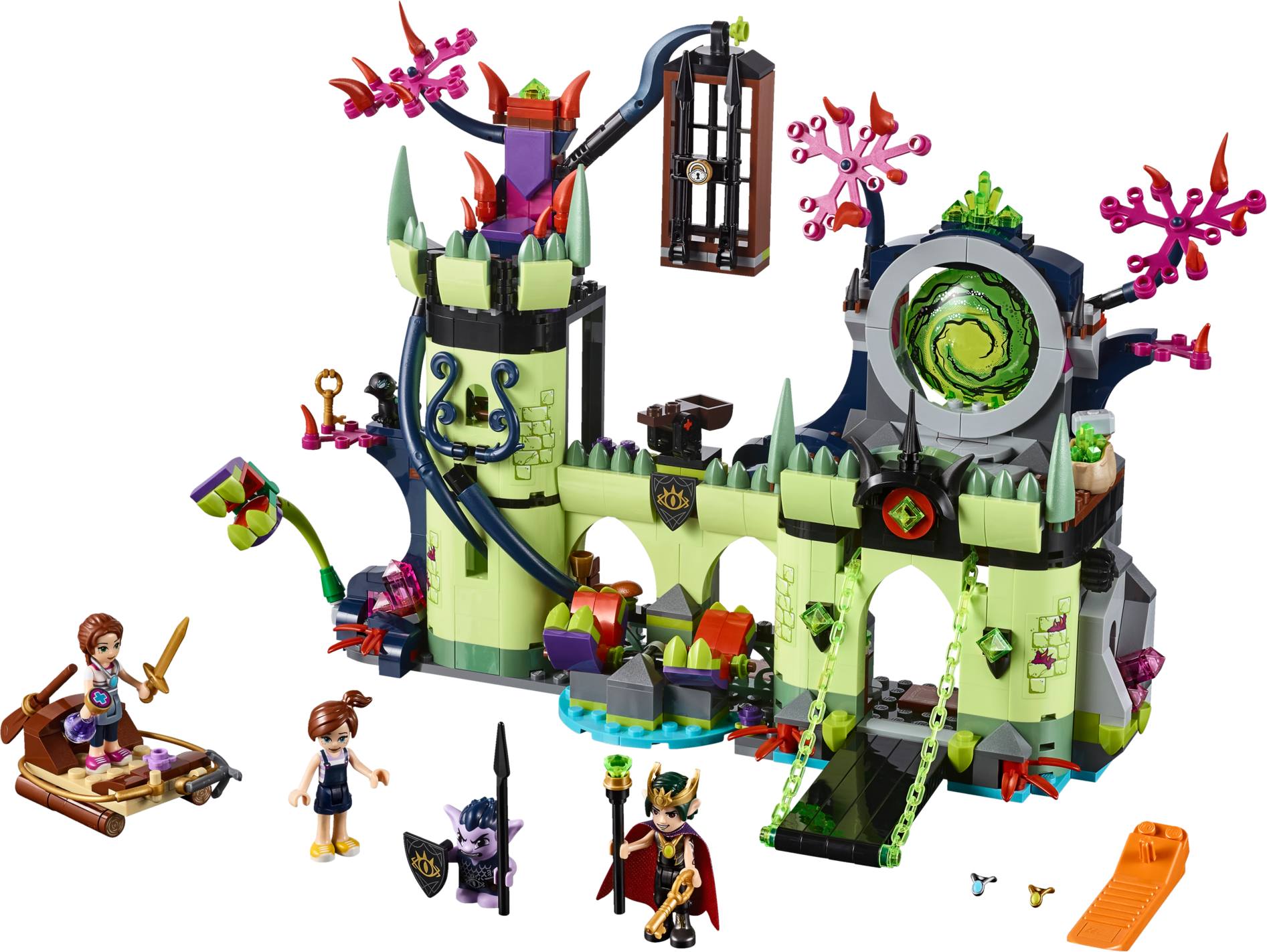 Elves 41188 Breakout From The, , Large - Lego Elves Breakout From The Goblin King's Fortress (1893x1422), Png Download