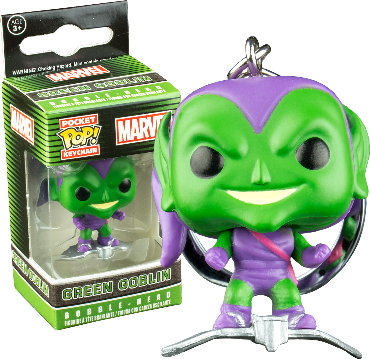 Spider Man Green Goblin Glider Pocket Pop Vinyl Keychain (1200x1162), Png Download