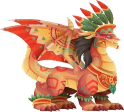 Aztec Warrior Dragon 3 - Dragon City Warrior Dragon (450x388), Png Download