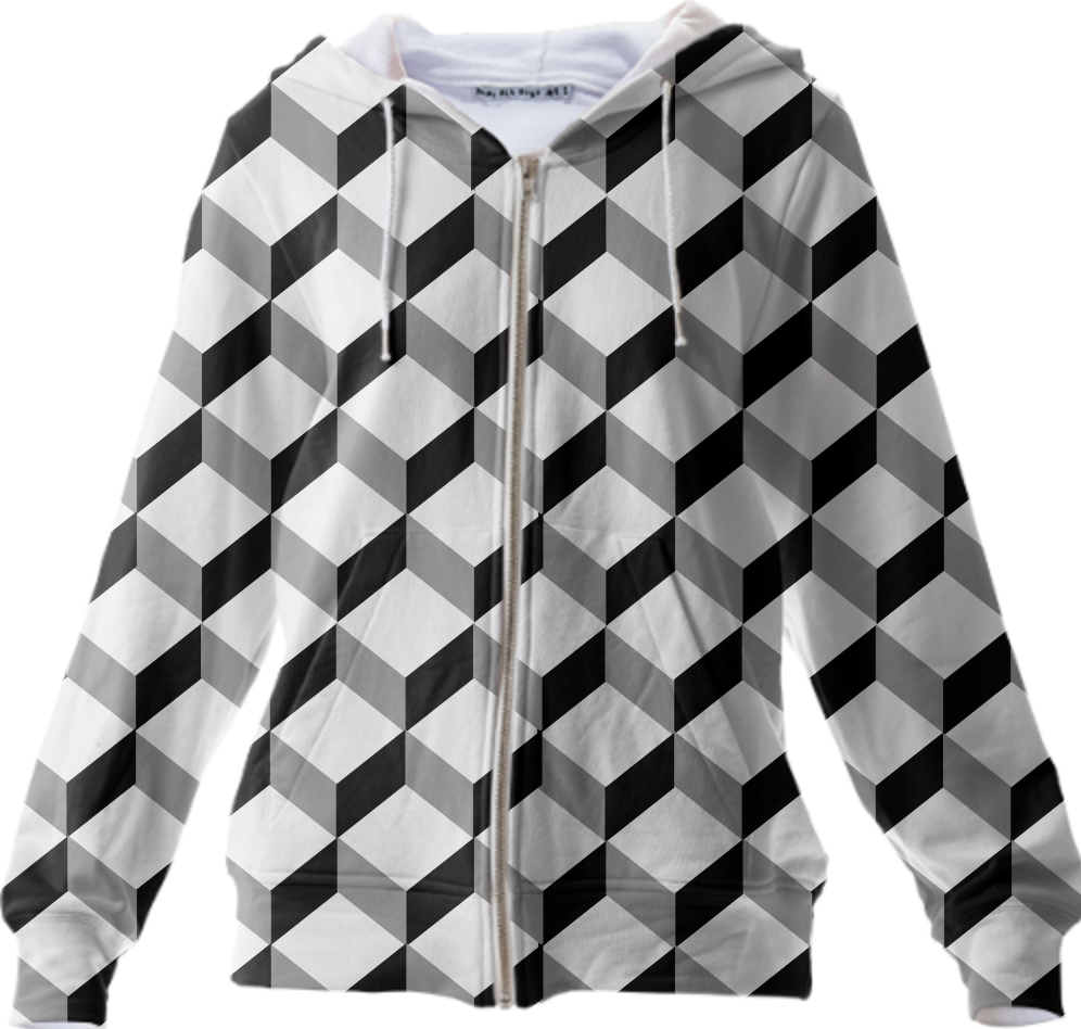 Shop Black White Optical Illusion Cubes Graphic Modern - Getty Villa (996x948), Png Download