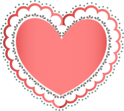 Vector Black And White Download Lace Heart Clipart - Valentine Je T Aime (400x359), Png Download
