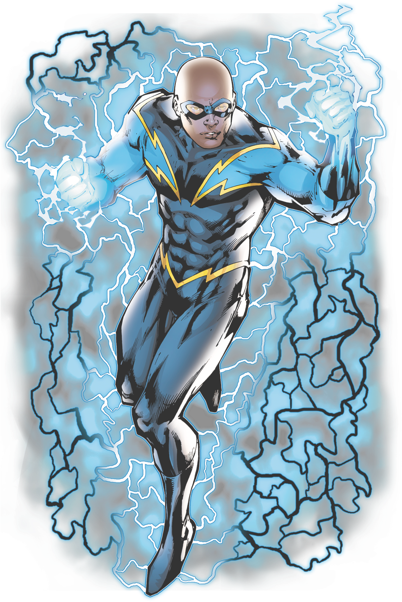 Justice League Black Lightning Bolts Men's Slim Fit - Black Lightning Dc Comics (792x1205), Png Download