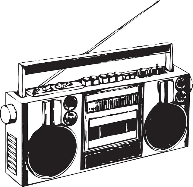 Png Radio Black And - Hip Hop Boom Box (640x621), Png Download