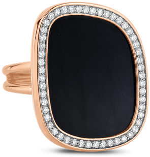 Roberto Coin Ring With Black Jade And Diamonds - Black Jade Roberto Coin (800x800), Png Download