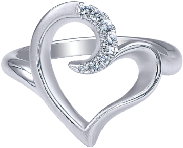 Heart Ring Png Hd - 925 Silver Fashion Ladies' Ring (481x401), Png Download