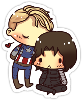 #stucky #captain America #bucky #marvel - Stucky Sticker (375x360), Png Download