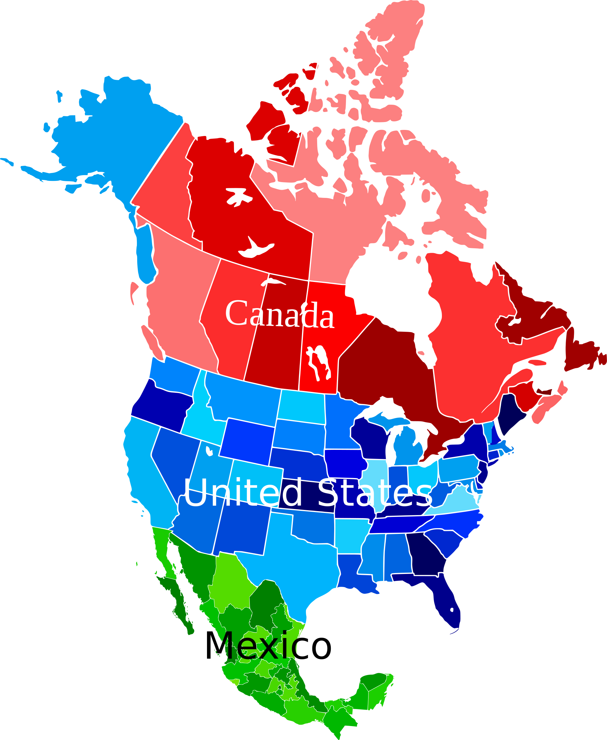 Open - Simple Maps Of North America (2000x2438), Png Download
