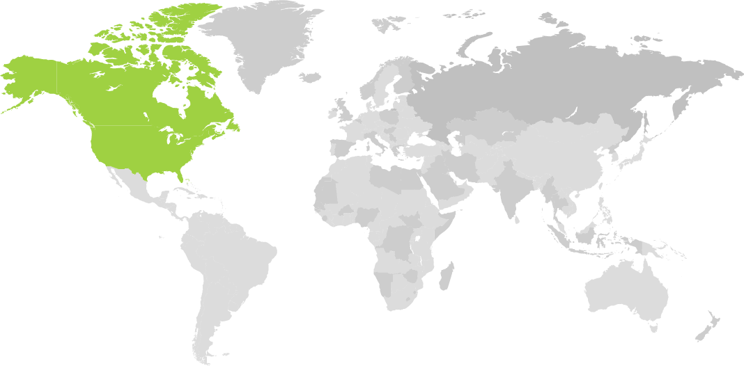 North America - World Map (1068x526), Png Download