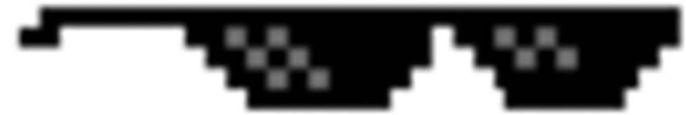 Pixel Glasses Black Gangster Dealwithit Freetoedit - Black Glasses 8 Bit (1024x1024), Png Download
