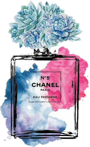 Report Abuse - Chanel Watercolor Perfume Bottle (378x616), Png Download