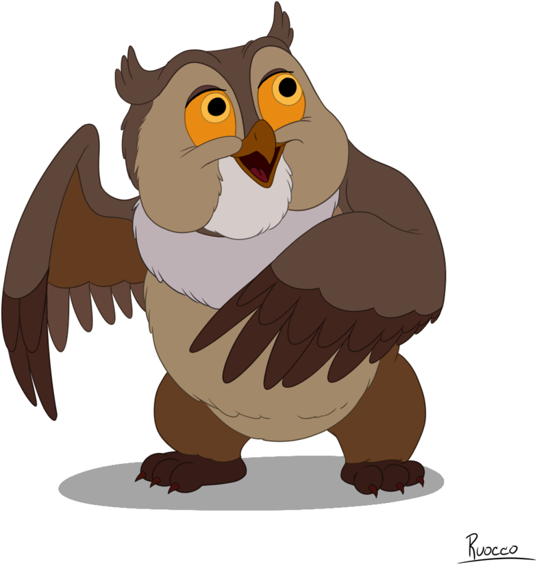 Bambi Drawing Animated - Friend Owl (900x890), Png Download