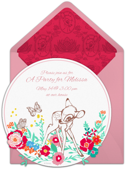 Bambi Online Invitation - Baby Shower (650x650), Png Download