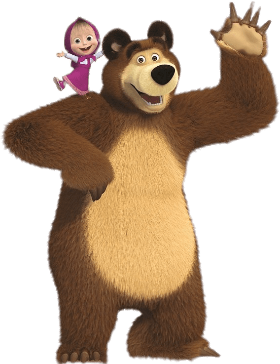 Download - Bear Masha And The Bear (1280x744), Png Download