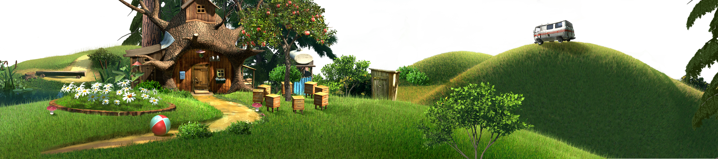 Подпишитесь На Уведомления - Background Masha Y Oso (2500x555), Png Download