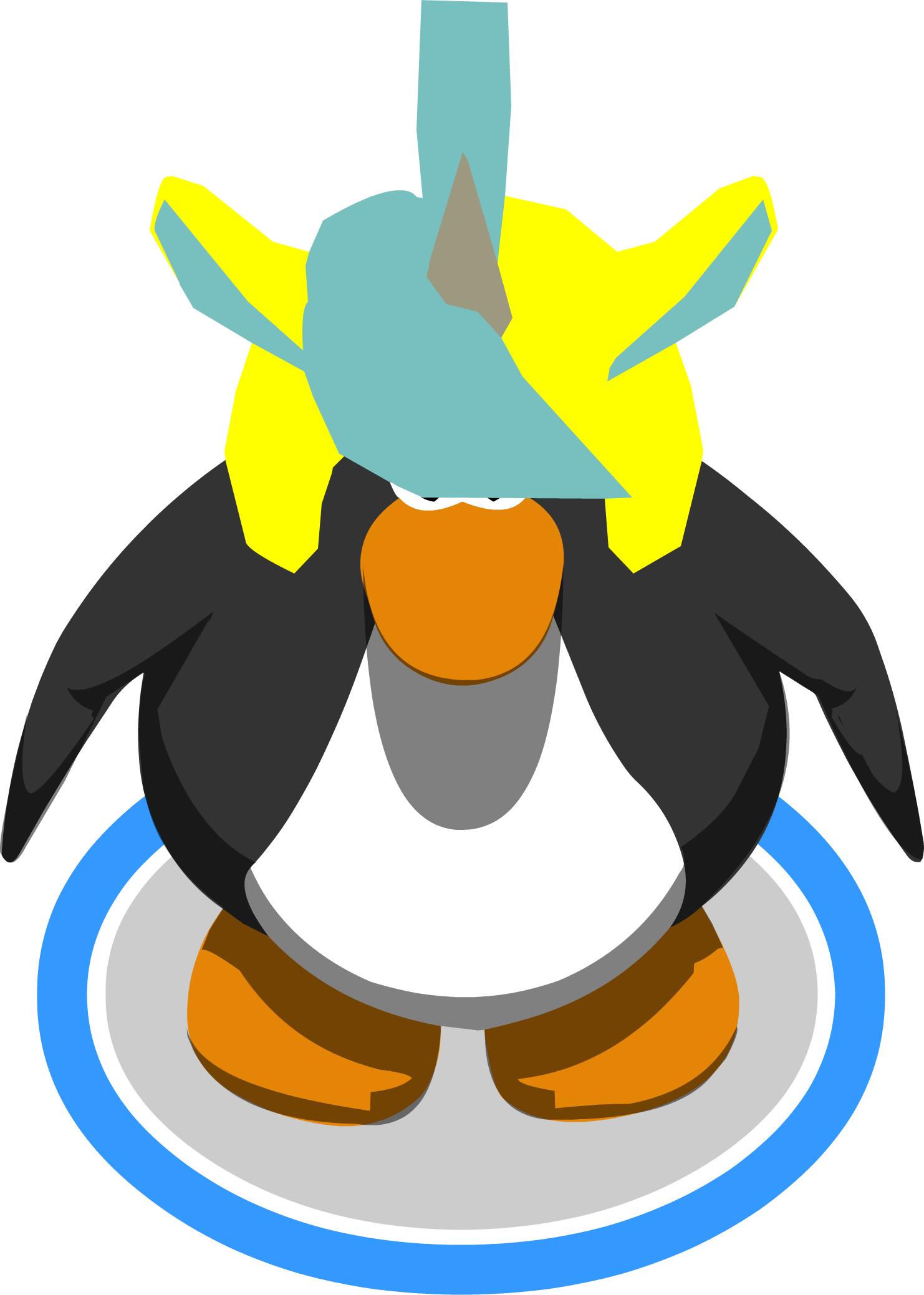 Unicorn Puffle Cap In-game - Penguin (1482x2077), Png Download