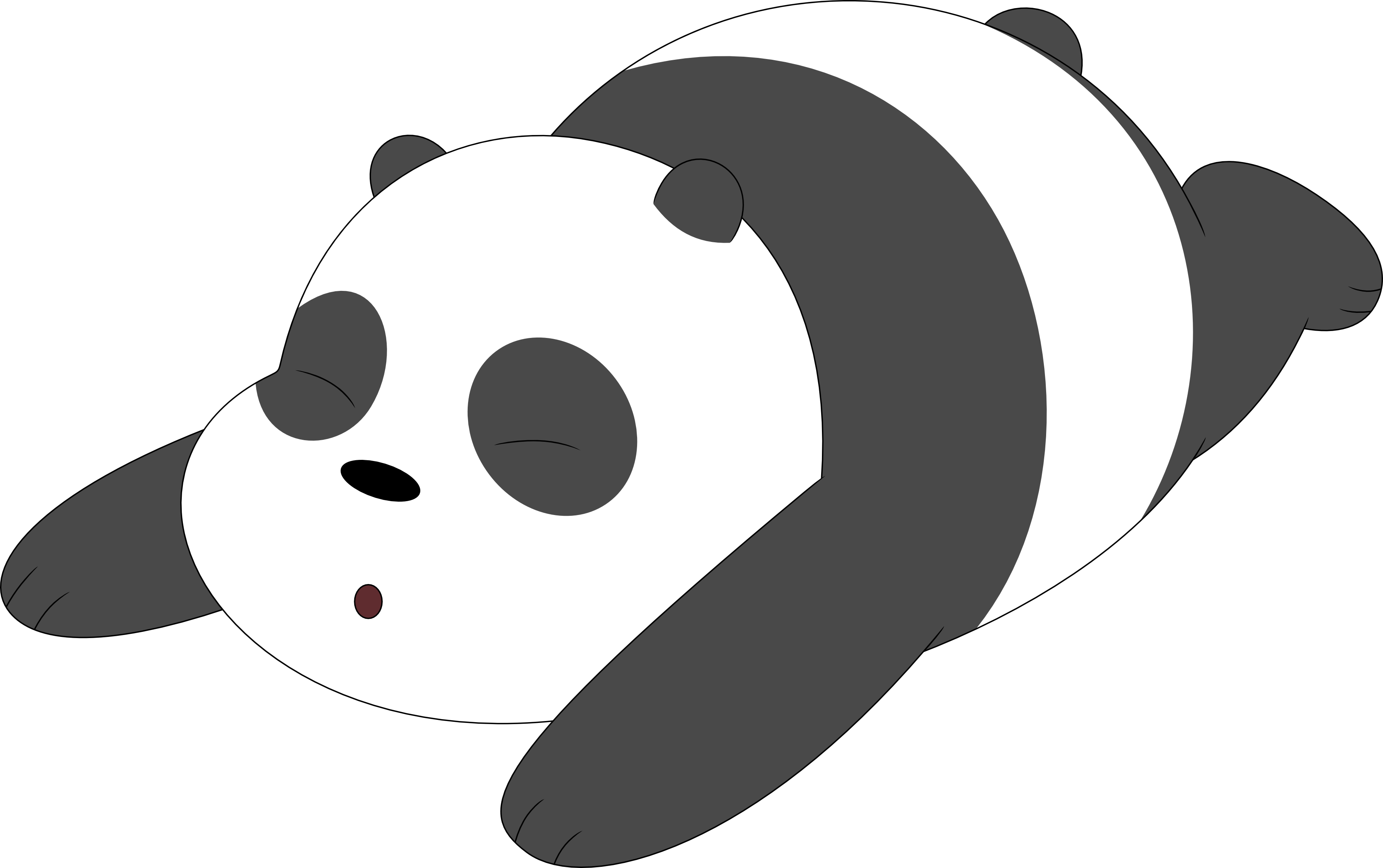 A Panda On His Belly By Porygon - Panpan We Bare Bears Png (3584x2250), Png Download