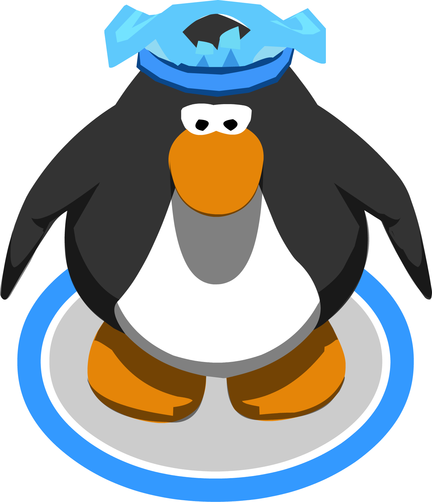 Blue Border Collie Headband Ingame - Club Penguin Mohawk (1482x1721), Png Download