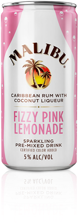 Malibu Fizzy Cans Rum Drinks - Malibu Little Can Drinks (500x640), Png Download