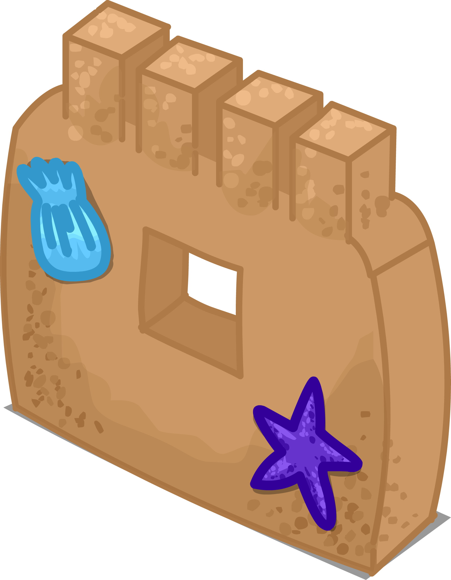 Sand Castle Wall Sprite 002 - Cartoon Sand Wall (1771x2276), Png Download