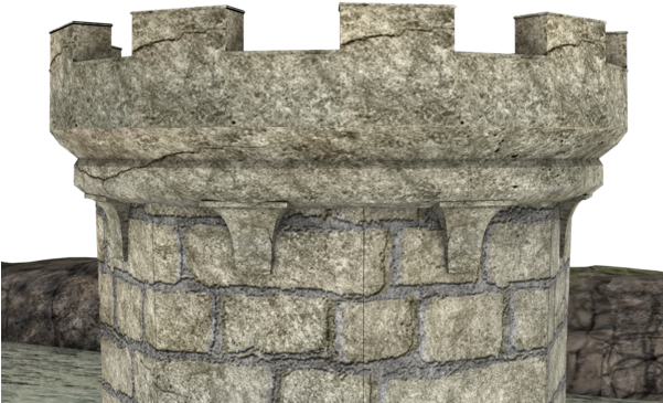 Interesting Charles Gill - Fortified Tower (600x521), Png Download