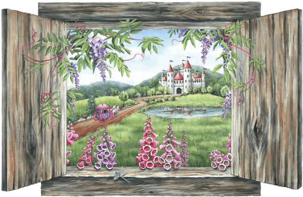 Princess Castle Fantasy Wall Decal Sticker - Walls Of The Wild Unicorn Forest (600x600), Png Download