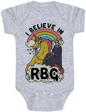 Ruth Bader Ginsburg On A Unicorn Baby Onesy - Ruth Bader Ginsburg Riding Unicorn (484x484), Png Download