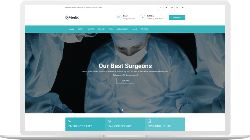 Medic Medica Hospital Template - Template (861x484), Png Download