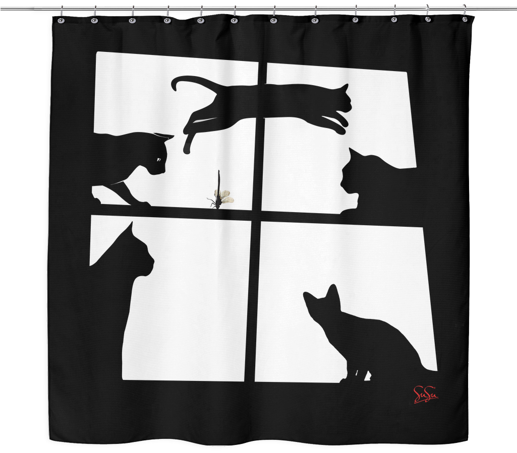 Cats R Jumping Shower Curtain - Window Valance (1024x1024), Png Download
