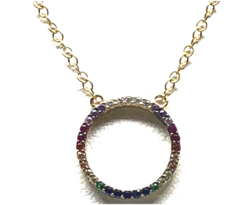 12mm Open Circle Necklace - Circle Necklace (462x480), Png Download